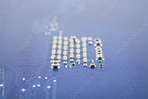 Obraz Electronic circuit board with chip