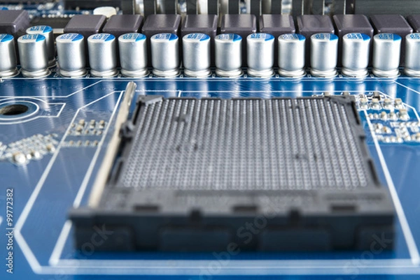 Fototapeta Computer processor slot on motherboard