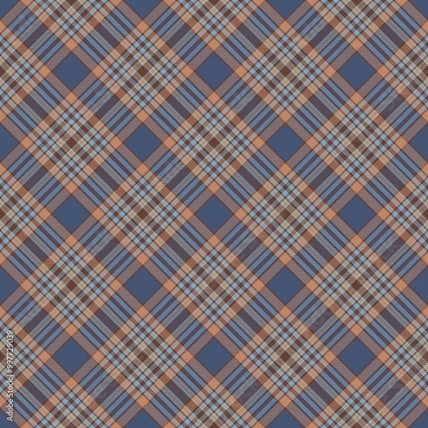 Fototapeta Autumn Plaid Check Seamless Pattern - Cute plaid check repeating pattern design