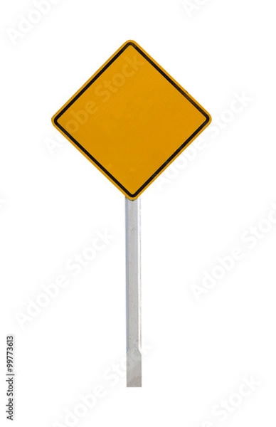 Obraz Isolated Blank Yellow Sign - Empty Yellow Symbol isolated on white