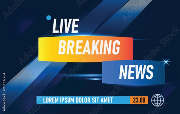 Obraz Gradient breaking news background