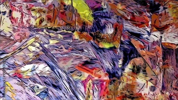 Fototapeta abstract background wallpaper. Modern motif visual art. Mixtures of oil paint. Trendy hand painting canvas. Wall decor and Wall art prints Idea. 3D Texture. Art object	
