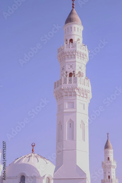 Fototapeta  Tower of Quba Mosque at sunny day