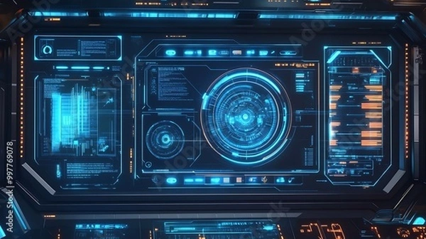 Fototapeta Futuristic Digital Interface