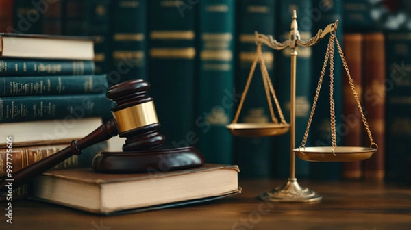 Fototapeta A comprehensive law school online education program offering flexibility for students to study legal theory, case law, and practice at their own pace