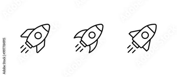 Obraz Rocket icon. Rocket launched icon vector.
