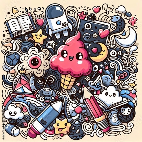 Fototapeta Creative doodle art