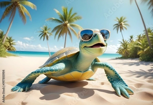 Obraz turtle baby at beach