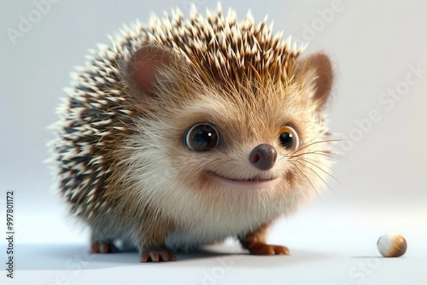 Obraz A cute little hedgehog with a big smile on its face