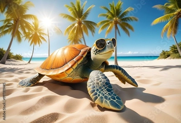 Obraz turtle baby at beach