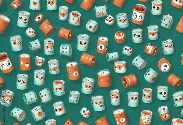Fototapeta seamless pattern with skulls