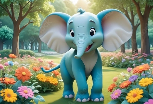 Obraz elephant with a flower