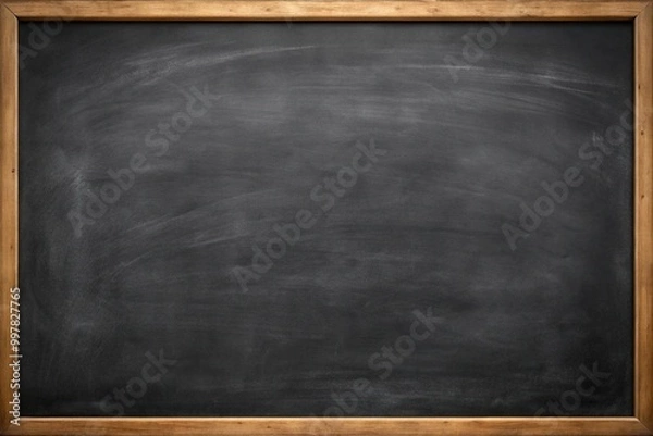 Fototapeta Empty black chalkboard background with leading lines