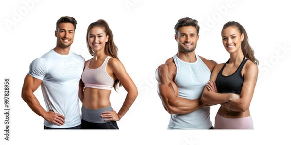 Obraz group of people doing fitness exercise