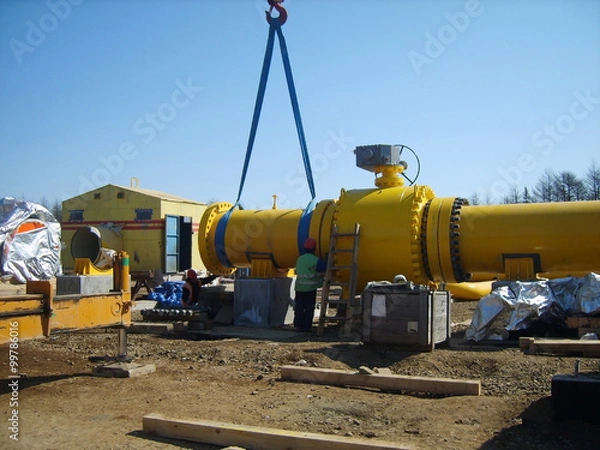 Fototapeta Platform of construction  pipelines