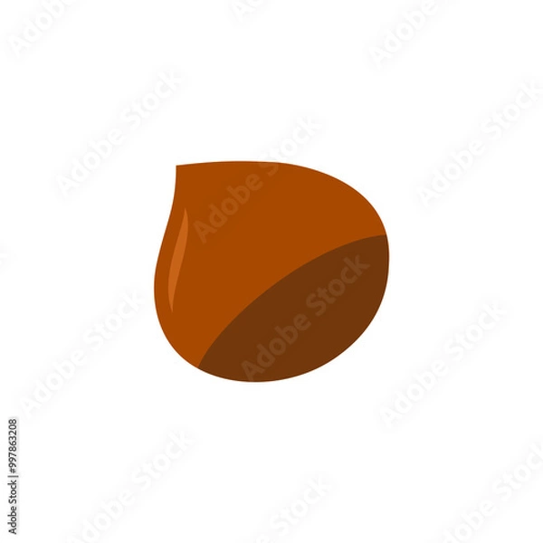 Fototapeta Chestnut isolated on white background.
