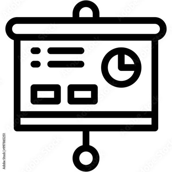 Fototapeta Vector Icon Business Reporting, Presentation, Report, Stats, Solution, Business Plan
