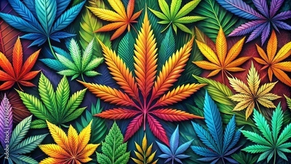 Fototapeta Vibrant marijuana clipart illustrations for your creative projects, featuring diverse styles and themes perfect for