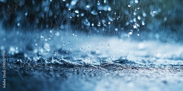 Obraz An image of heavy rain in close-up.