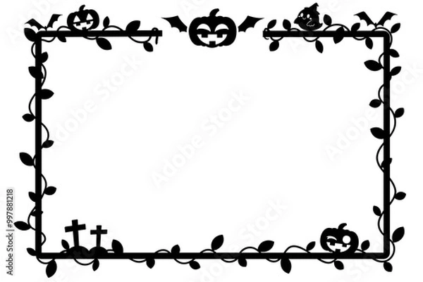 Obraz ハロウィンシルエット風フレーム④