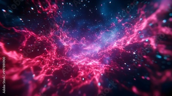Fototapeta A high-resolution dome projection of space, where students are surrounded by stars, planets, and nebulae, feeling as if they are floating through the universe. Futuristic, Realism, 3D rendering