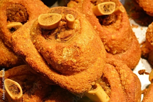 Fototapeta Thai food, crispy fried pork leg