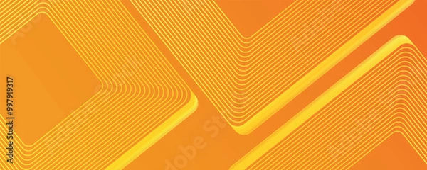 Fototapeta Abstract orange and yellow geometric background. Dynamic shapes composition. Cool background design for posters. Vector illustration