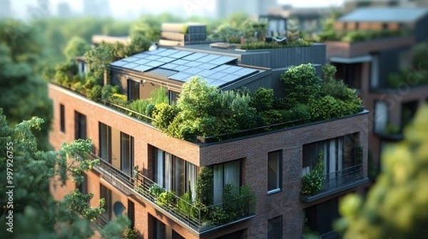 Fototapeta Futuristic urban complex images highlighting innovative smart buildings and eco-technology