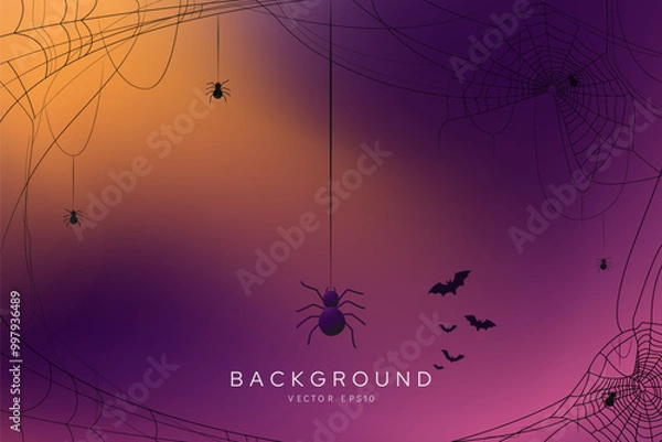 Fototapeta Vibrant mix color with dark purple and orange banner background vector design