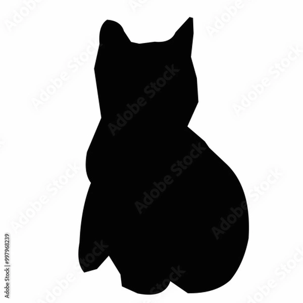 Fototapeta black cat on white background