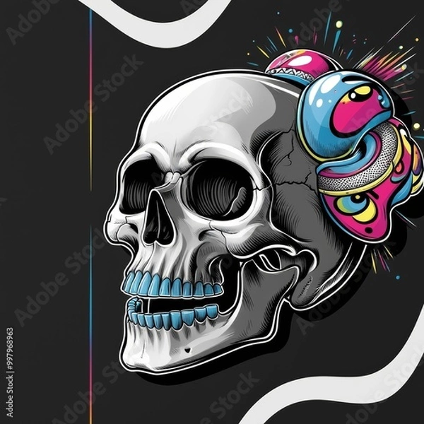 Fototapeta skull with a skull