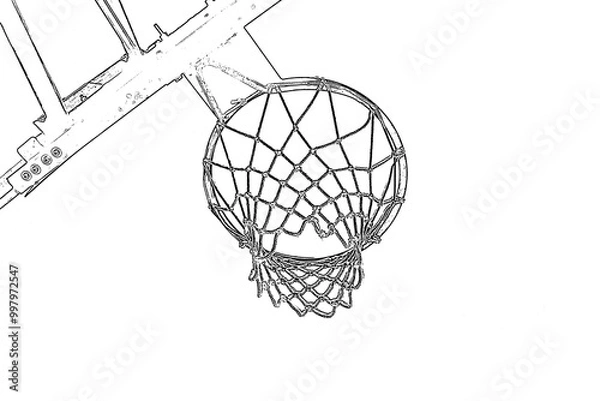 Obraz バスケットゴール　線画