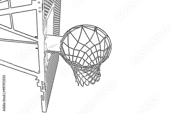 Fototapeta バスケットゴール　線画