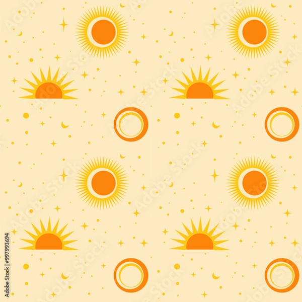Obraz Flat design summer sun patter