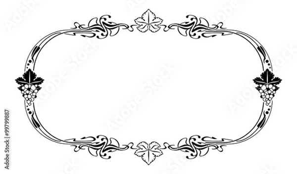 Fototapeta Elegant frame with grapes