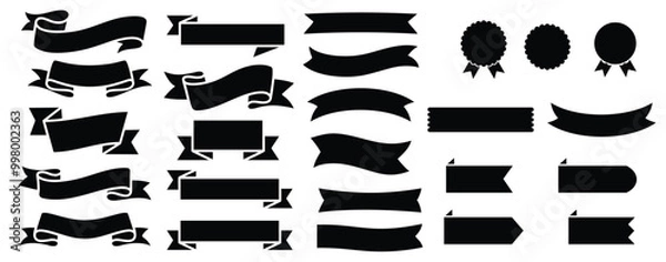 Obraz  Ribbon banner or ribbon frame for text vintage ribbons set of design elements vector clipart set