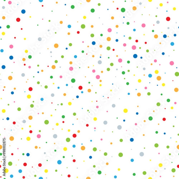 Obraz Colorful falling confetti on transparent background seamless pattern