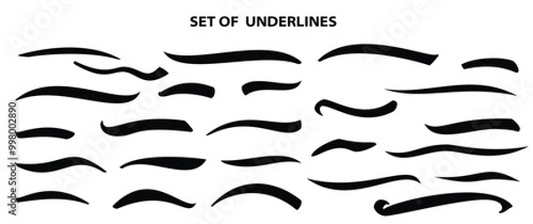 Obraz Set of hand lettering underlines lines