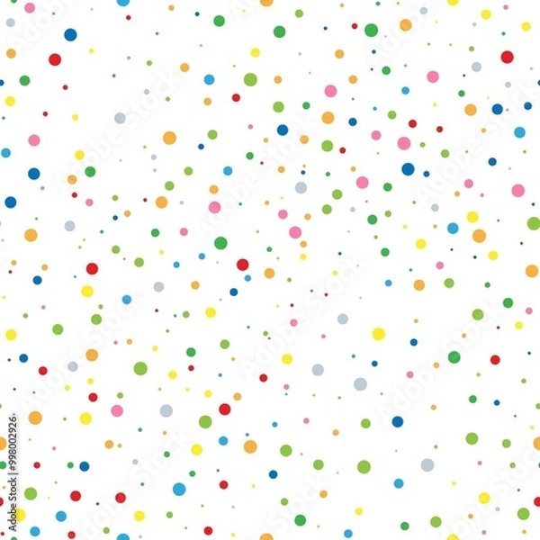 Obraz Colorful falling confetti on transparent background seamless pattern