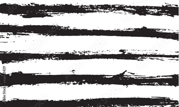 Obraz Set of vector paint brush stroke, ink splash and grungy decoration elements. Freehand grunge brush illustration. Black watercolor splatter, texture, frame and abstract background for social media.
