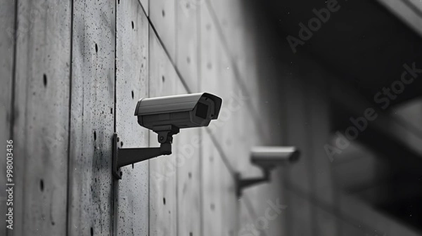 Obraz Security camera mounted on a building wall