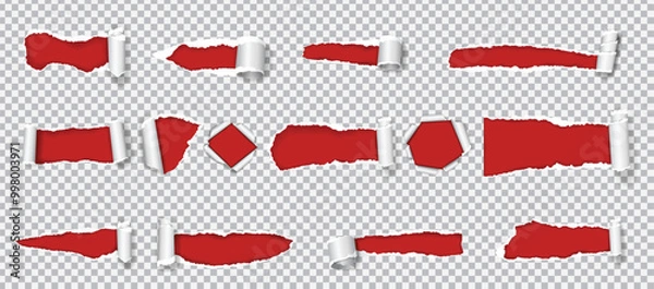 Obraz Torn paper set, isolated on transparent background