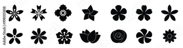 Obraz Flower icon set vector illustration outline.