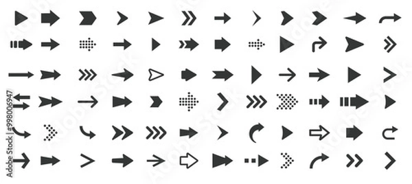 Obraz Illustration of arrow icons set