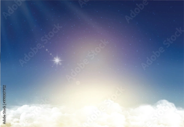 Obraz Islamic background on sky and clouds