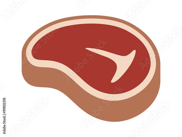 Obraz Płaska ikona steków wołowiny T-Bone do aplikacji spożywczych i stron internetowych