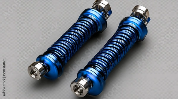 Fototapeta High-performance blue coil springs designed for suspension systems in automotive applications