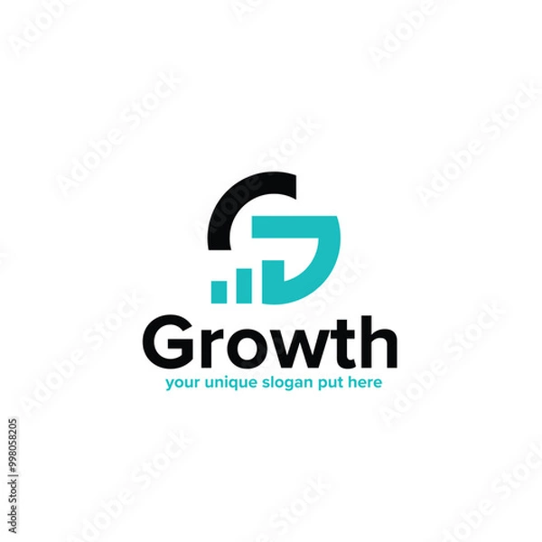 Fototapeta Letter G Marketing Logo Design (Vector EPS) A geometric, financial growth consulting logo featuring the letter "G." Ideal for marketing and financial businesses.