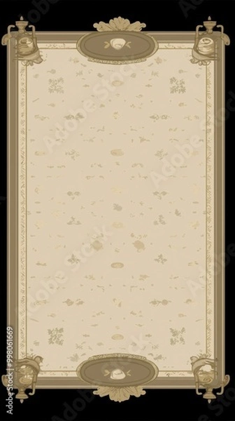 Fototapeta Vintage Ornate Frame with Floral Motifs