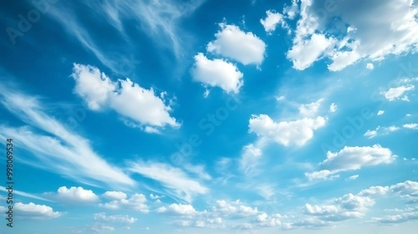 Fototapeta Stunning Cloudscapes in Various Styles: Nature's Sky in Realistic, Artistic, and Digital Views